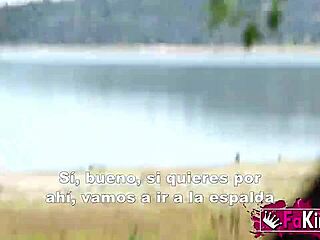 Briseida hunts outdoor rookies for rough tits fuck action