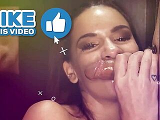 Who's that brunette deepthroating cocks through the gloryhole with sloppy handjobs?