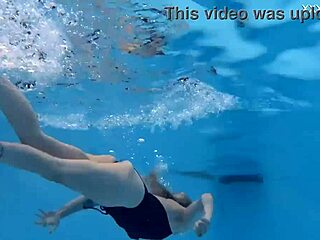 Petite Finnish Pornstar Mimi Cica Strips Naked Underwater Poolside