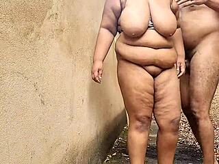 Neighbors Watch BBW Stepmom Get Pounded In Backyard