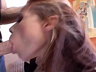 damn fit big tits secretary swallows client load!