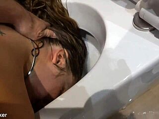 Spanish babe chokes gags on monster cock during extreme outdoor pool assfucking