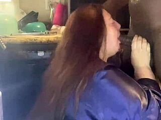 Curvy BBW Deepthroats Monster Black Cock Sloppily Dripping Cum