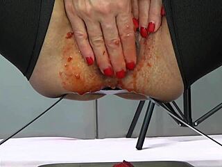 ever stuffed a ripe strawberry deep in your throbbing big pussy like this?