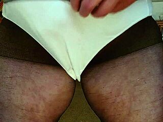 dawnskye1962 soaks pantyhose pissy and panties cummy for rick