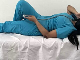 big ass busty nurse masturbates juicy gaping pussy in hospital homemade