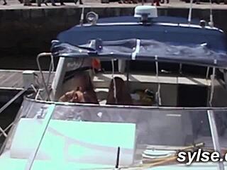 voyeur milfs and petite teens toy outdoors with strapons in french lesbian compilation