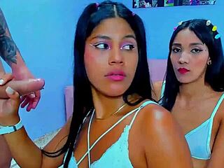 Stepsisters' Deepthroat Surprise for Stepdad's Huge Cock