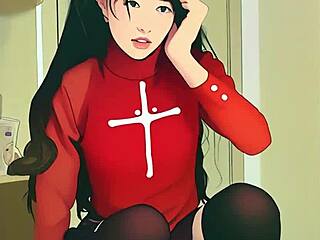 Hey tiny asian, that dildo too big for you?? Ai generated thrill!