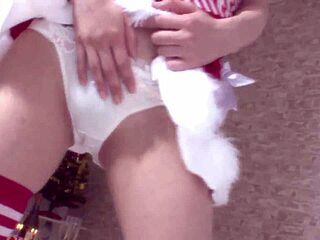 japanese santa trades gifts for gangbang cocks bukkake facial overload