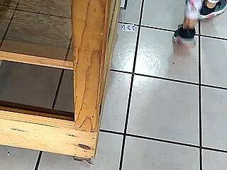 Curvy latina big ass tempts in tight store clothes begging for a deep hardcore thrust