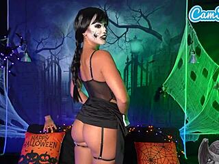 Wednesday Addams Cosplay Dildo Pounding Leads to Quivering Wet Orgasm