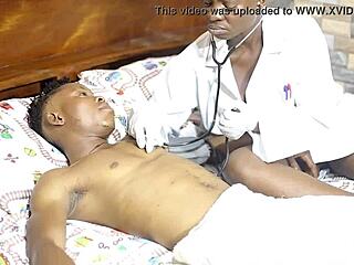 naughty ts nurse jessica milks big cock close-up with her fat hairy pussy and huge tits