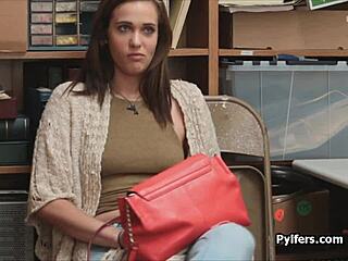 Security guard catches two office hotties and pounds them hard on hidden cam