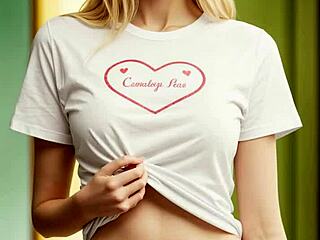 valentine's shirt clings to panty tease