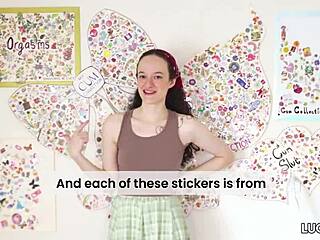 wanna hear all about my wild sticker collection from this pierced nipple girl?