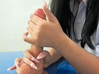 Students Massage Monster Cock in Bedroom Cowgirl Ride