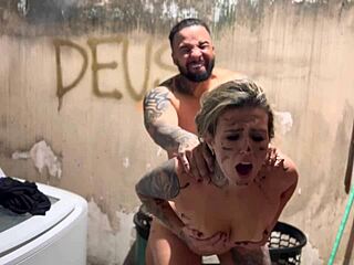 Outdoor blonde tanned big ass deepthroats licks pussy moans fucks cums wet tattooed brazilian