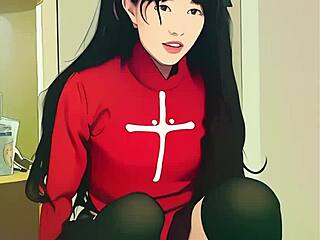 Hey tiny asian, that dildo too big for you?? Ai generated thrill!