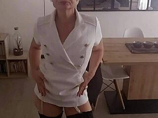 mature fat ass in garter lingerie panties body tease