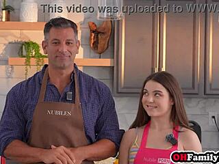 Stepdaughter, suck stepdad's cock deeper then bend that big teen ass for rough fucking