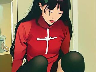 Hey tiny asian, that dildo too big for you?? Ai generated thrill!