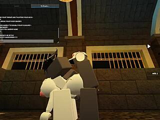 Roblox slut bent over for rough anal pounding