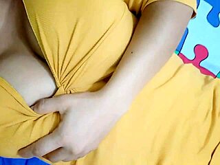 horny mature latina with big natural tits fingers pussy masturbates solo in homemade scene