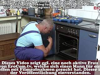 Horny German Housewife Craves Handyman's Thick Cock in Kitchen
