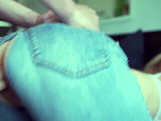 Fit Babe in Ripped Jeans Squirms and Cums Hard from Intense Pussy Pounding Action