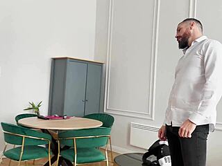 Petite perfect-bodied brunette Black Angel penetrated deep by monster cock in rough session