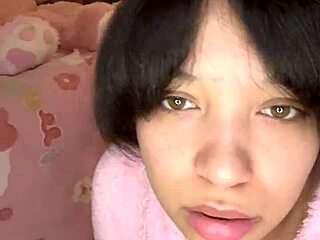 Tiny Bimbo Babysitter Catches Janitor Stroking Big Black Cock