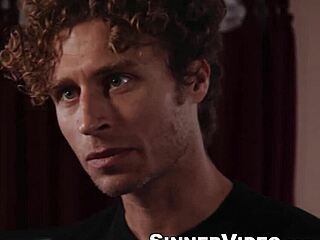 Jock Michael Vegas rams trimmed pussy of slutty blonde babe sideways hard