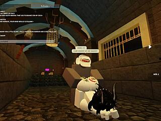 Roblox slut bent over for rough anal pounding