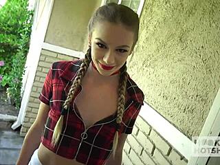 Naomi Swann's tight shaved pussy takes roughest pounding ever from monster cock