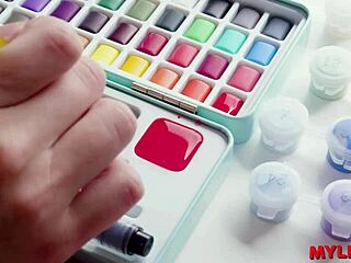 Mommy Cheers Artist Babe with Extreme Group Licks?