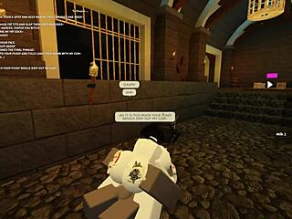 Roblox slut bent over for rough anal pounding