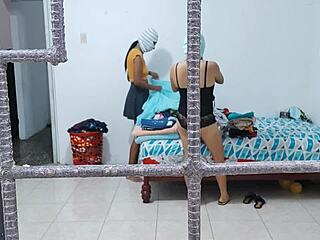 hey these horny housewives grope asses and tits during housework 😈🍑