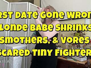 first date with tall blonde goddess goes wrong, she shrinks me for ass worship humiliation 😈🍑