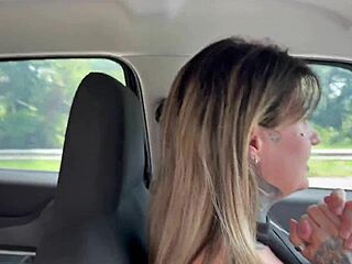 Sao Paulo street emo girl flashes tits for big cock offer