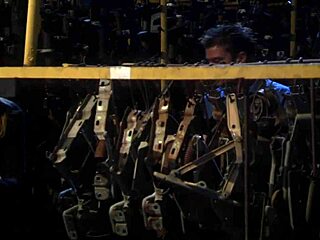 the sneaky agent couple dives into quick doggystyle pussy licking and fucking amid warehouse auto parts