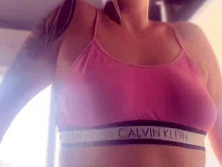 she heads to the gym with a buttplug stuffed in her ass getting super horny for a wide lubed hole ready for cock at home