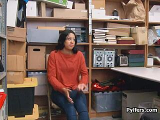 Ebony Teen Takes Security Guys' Monster Black Cocks on Hidden CCTV