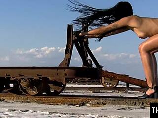 damn this hispanic teen fingers her pussy hard in desert heat!