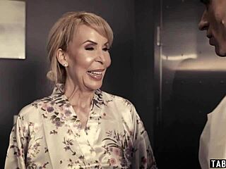 Granny Erica Lauren craves young guy's hardcore massage touch