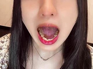 short clip for tooth fetish fans with asian crossdresser