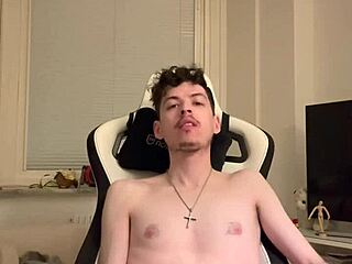 Skinny brunette at desk spits on cock for sneaky under-table bj?