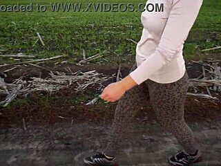 wanna worship this milf's juicy ass walking in tight leopard spandex leggings??