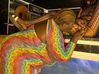 Mistress Punishes Big Tits Bar Girl with Dildo Toys in Garage