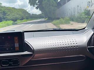 Sao Paulo street emo girl flashes tits for big cock offer